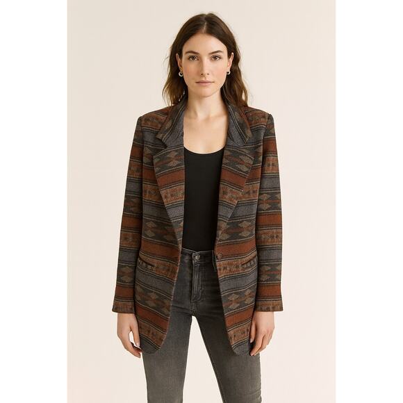 Vintage Braetan Southwest Wool Blend Blazer Jacket Men’s Medium Women’s Large - Picture 1 of 9